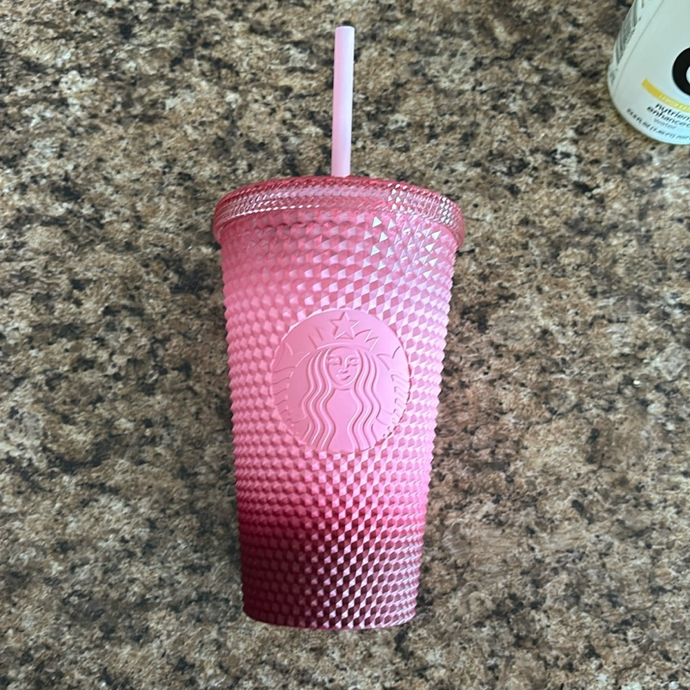 Starbucks pink ombré grande size tumbler with straw